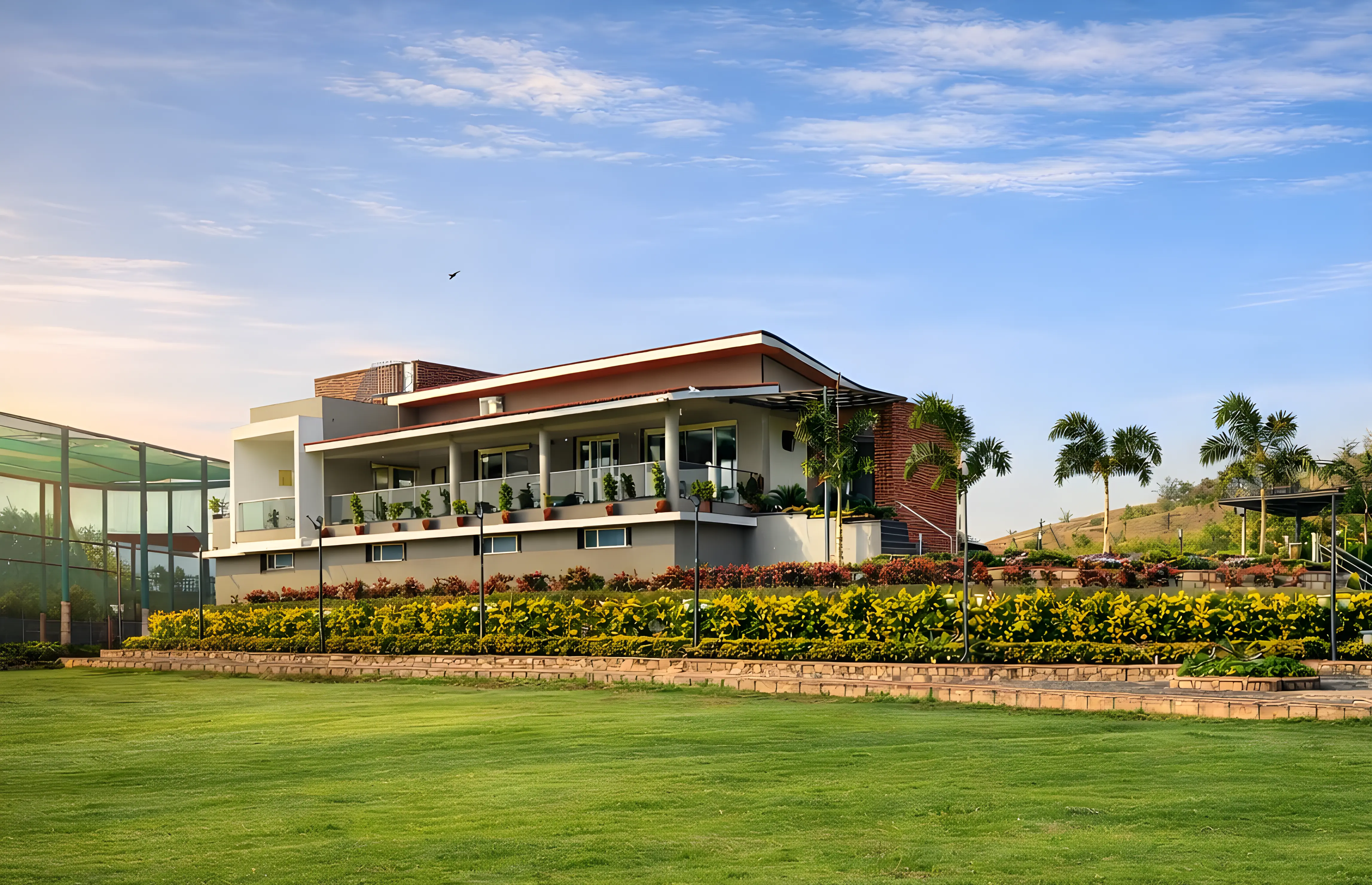 Sanskar Farm Villa — luxury farmhouse with garden lawn